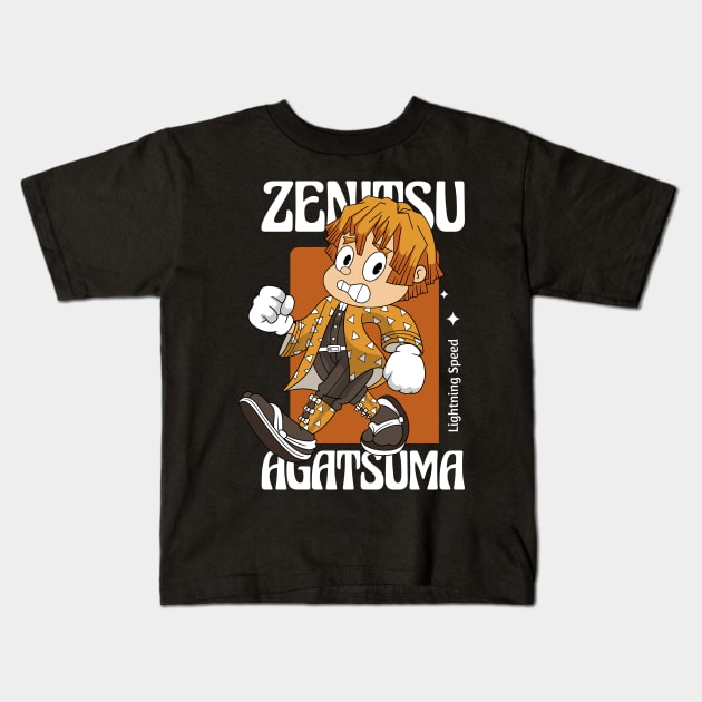 Zenitsu Demon Slayer Kids T-Shirt by Harrisaputra